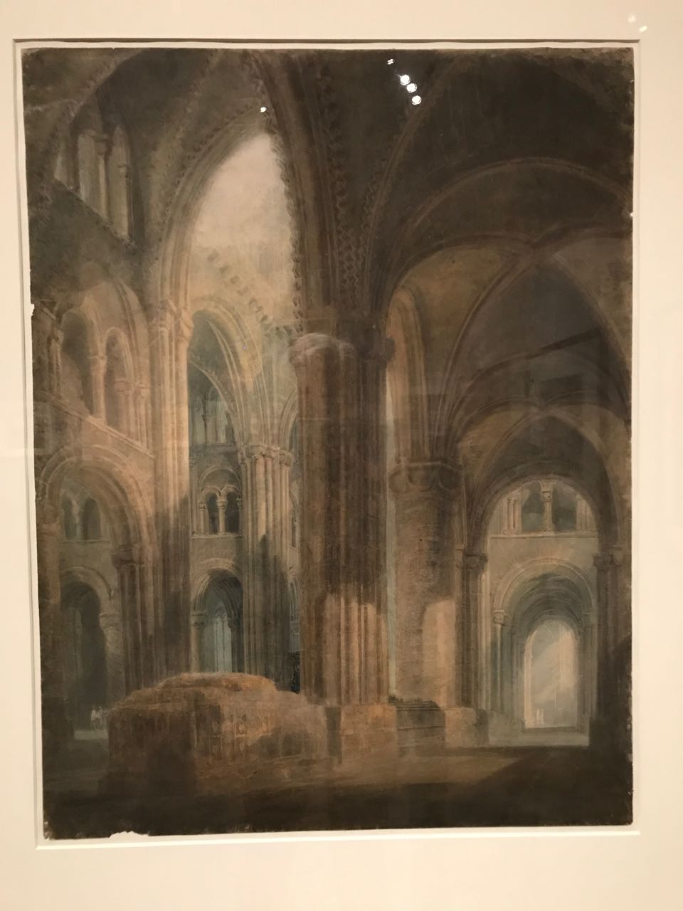 Turner08a_DurhamCathedralTheInteriorLookingEastAlongTheSouthAisle1797-8